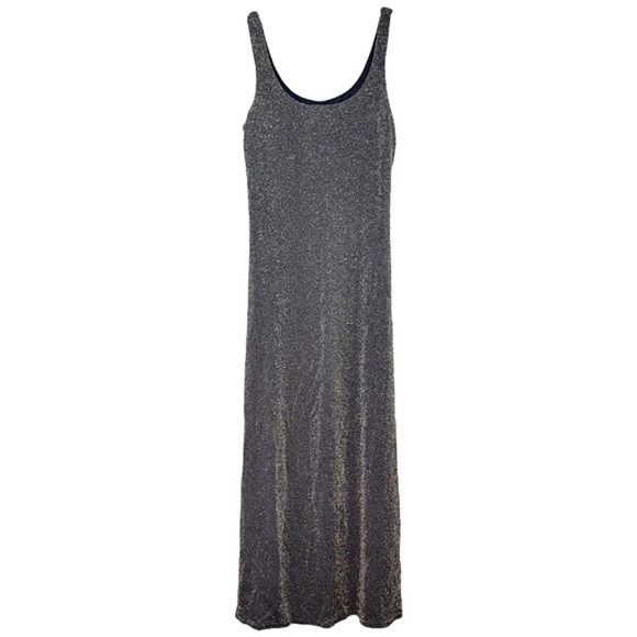 Rabbit Rabbit Rabbit Designs Vintage Navy Blue Shimmer Formal Maxi Slip dress - Picture 10 of 10